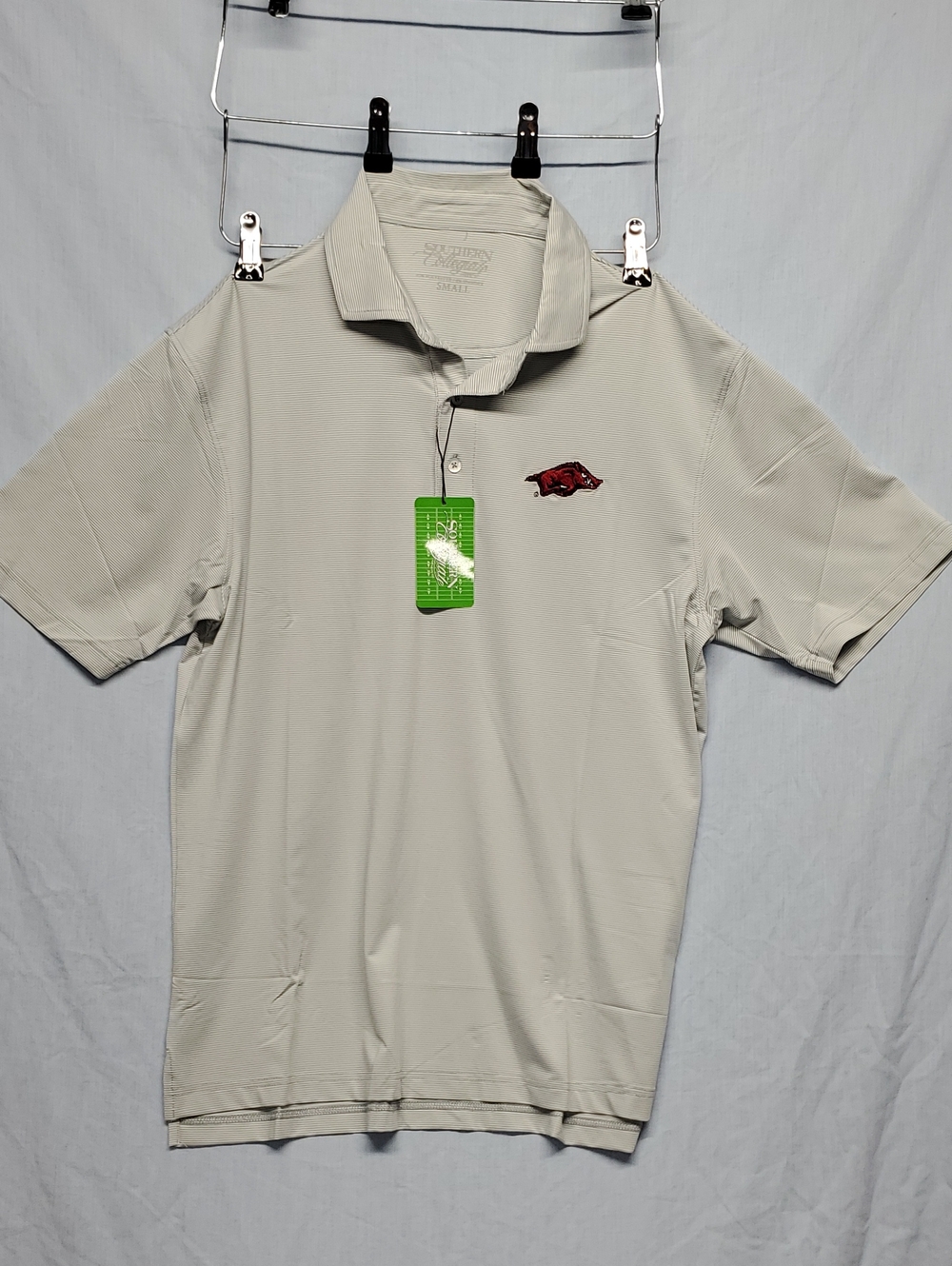 Men's Polo Shirt - Light Beige with Red Embroidered Logo -93